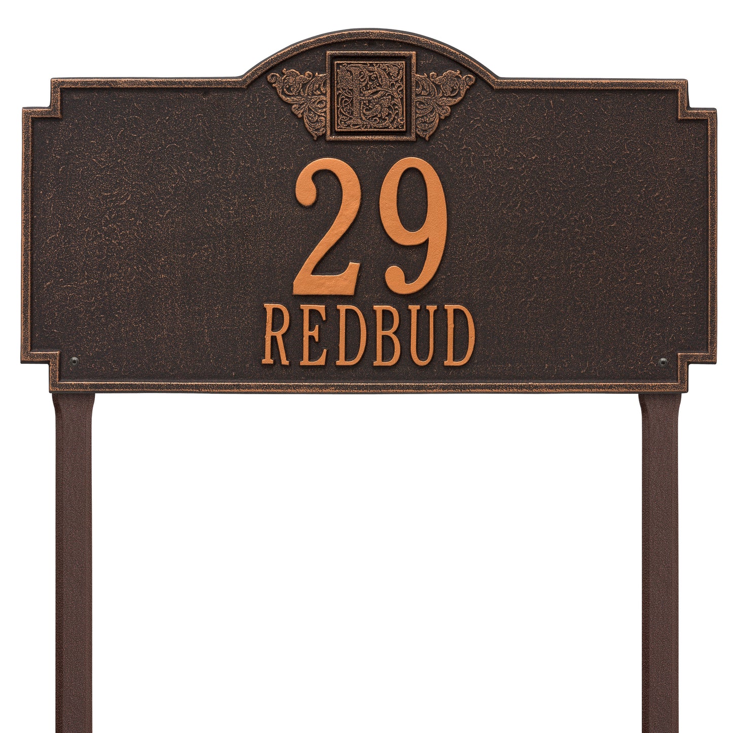 Monogram Estate Lawn Address Plaque - Two Line