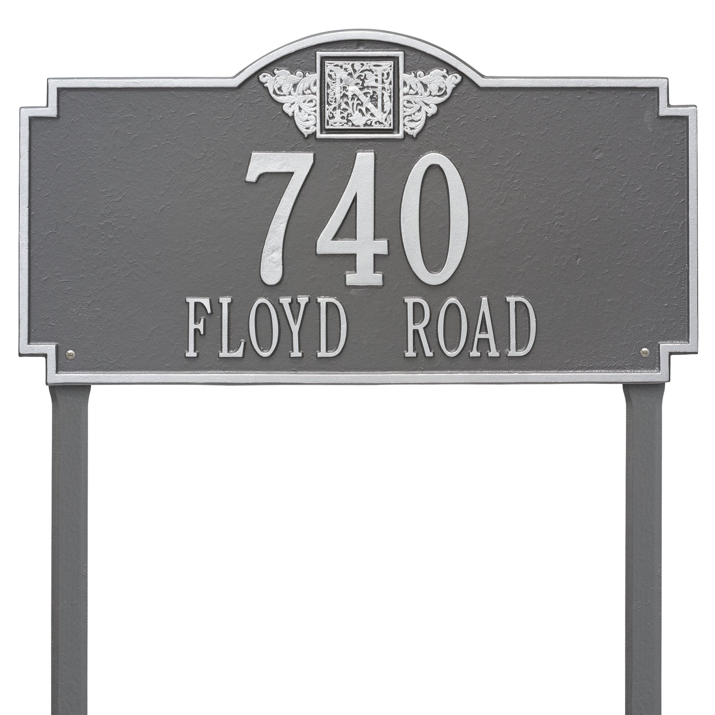 Monogram Estate Lawn Address Plaque - Two Line