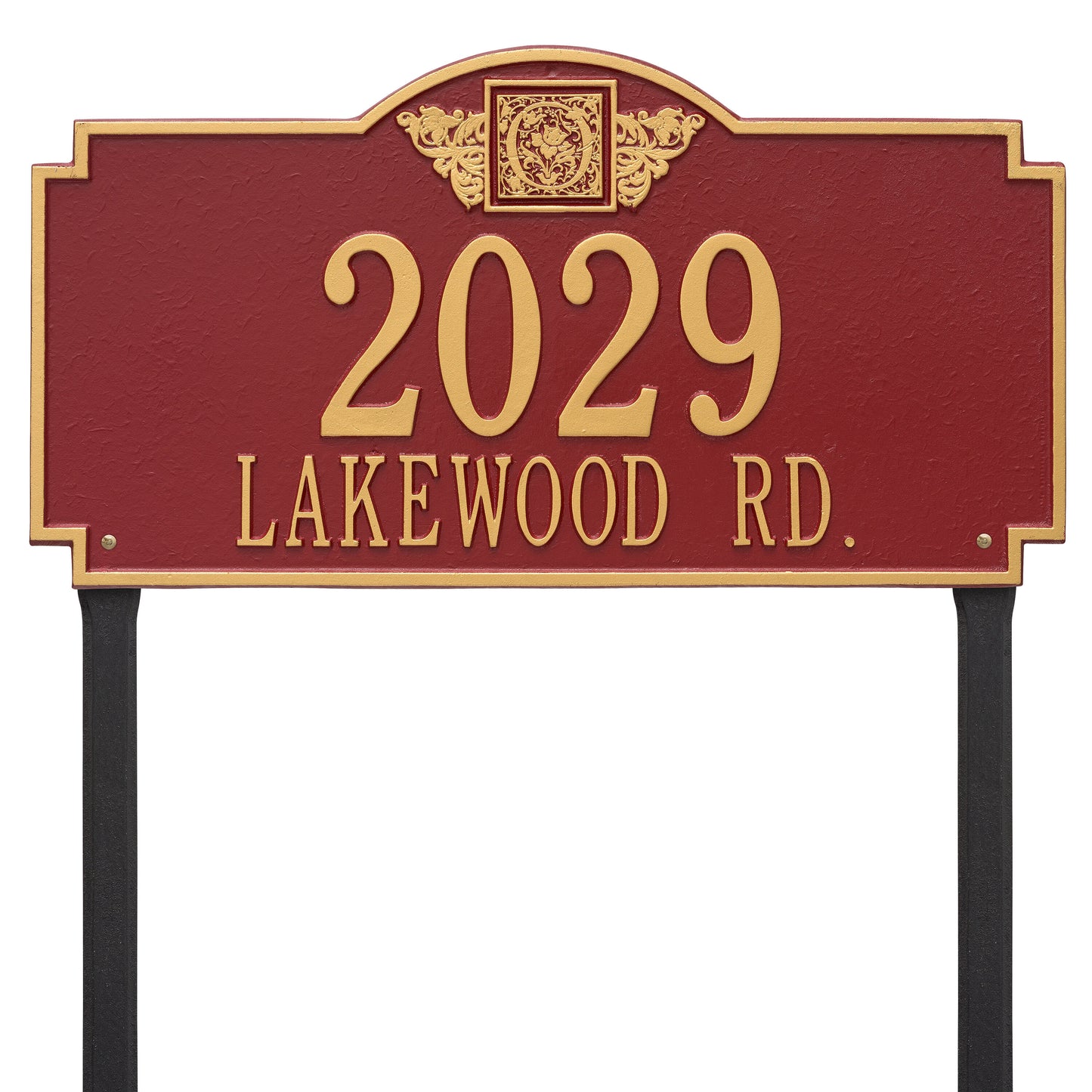 Monogram Estate Lawn Address Plaque - Two Line