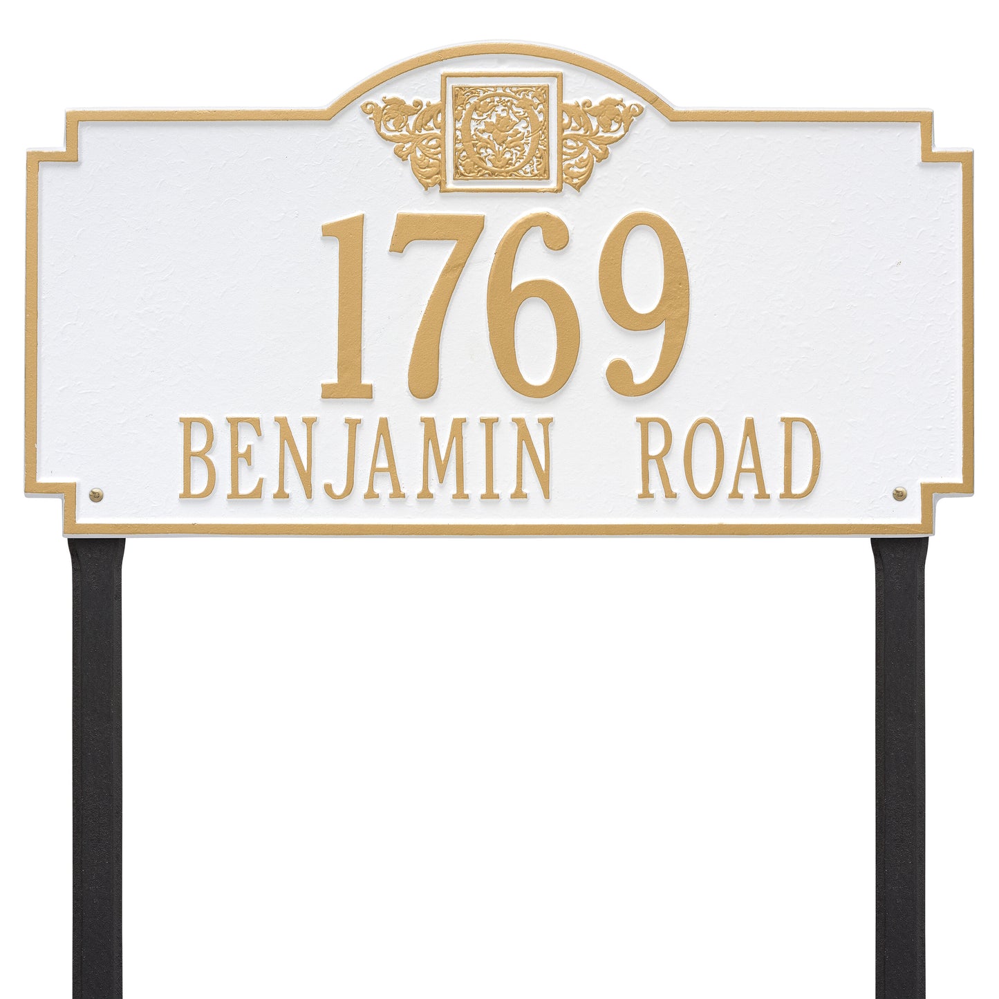 Monogram Estate Lawn Address Plaque - Two Line