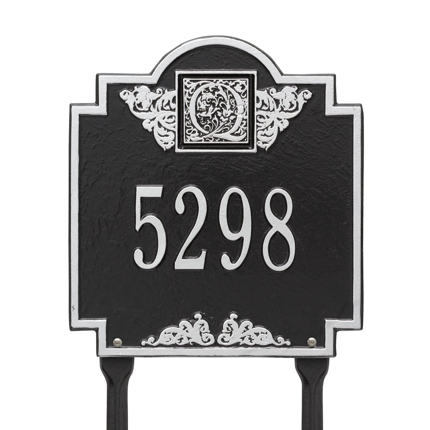 Monogram Address Personalized Lawn Address Plaque - One Line