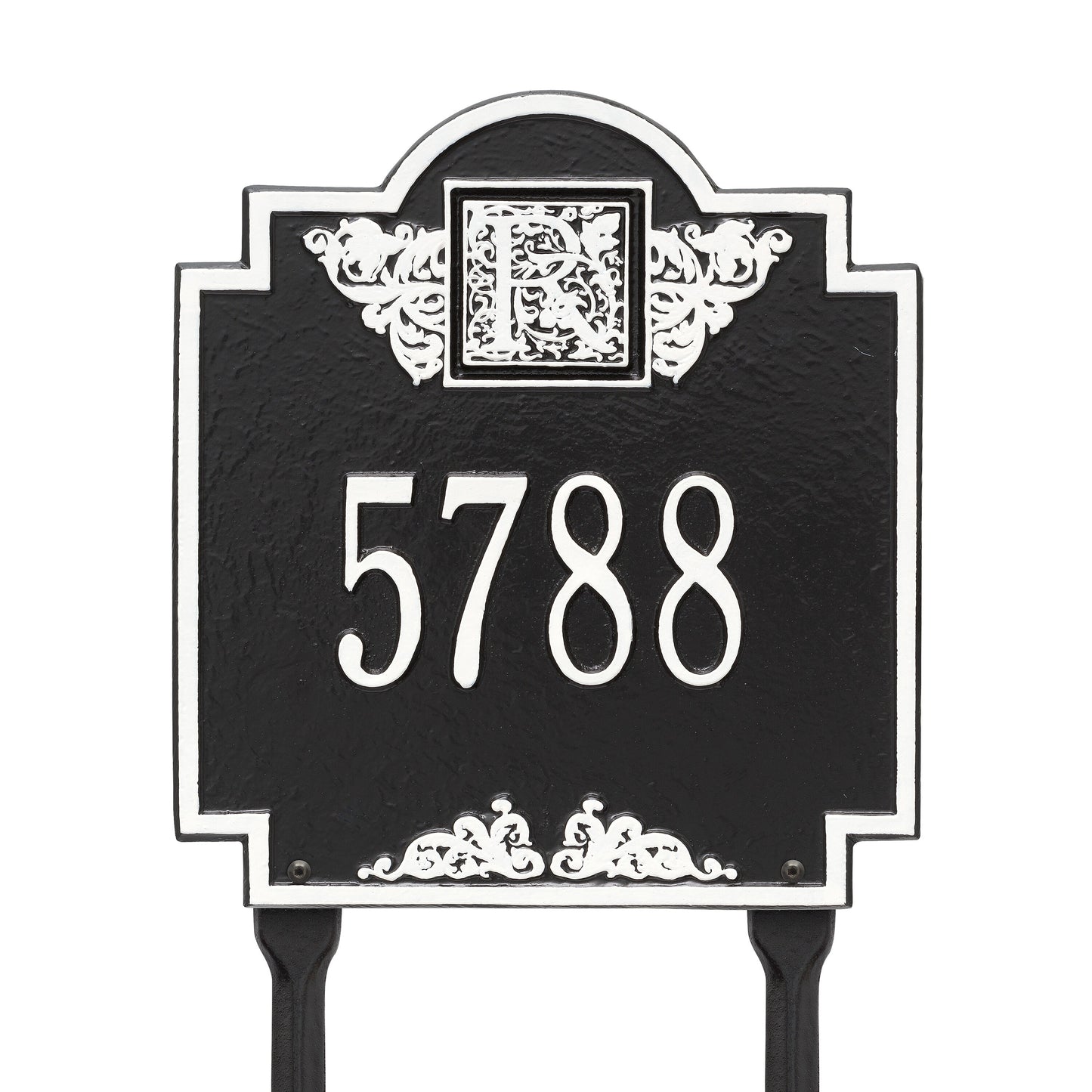 Monogram Address Personalized Lawn Address Plaque - One Line