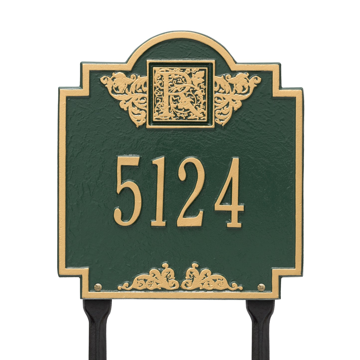Monogram Address Personalized Lawn Address Plaque - One Line