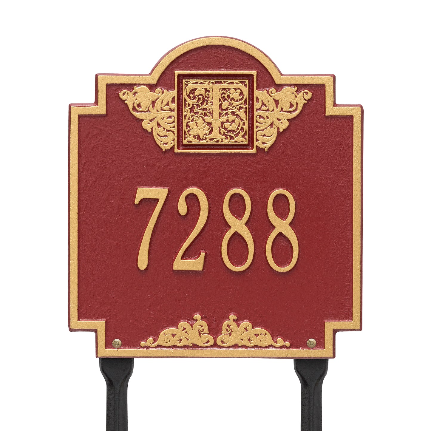 Monogram Address Personalized Lawn Address Plaque - One Line