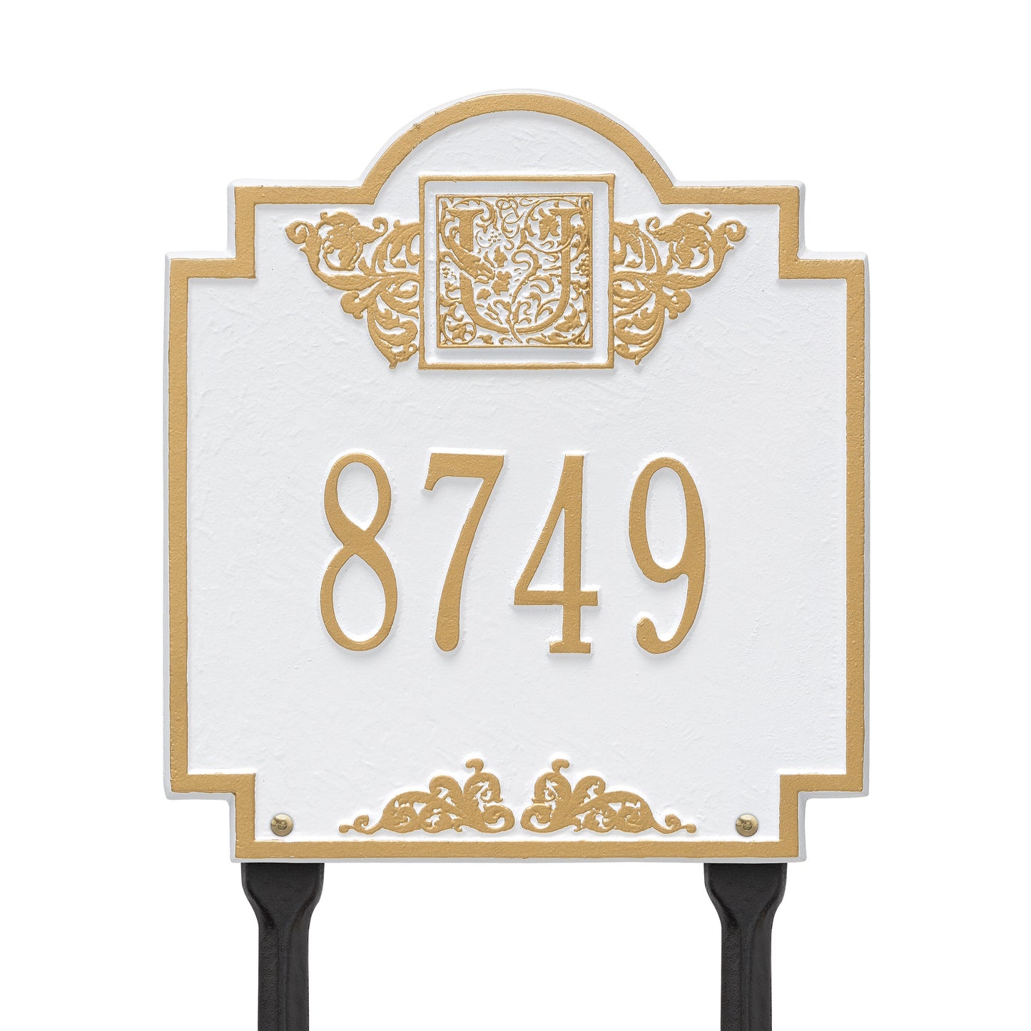 Monogram Address Personalized Lawn Address Plaque - One Line