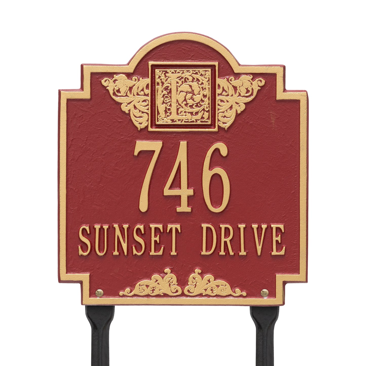 Monogram Address Plaque Lawn - Two Lines