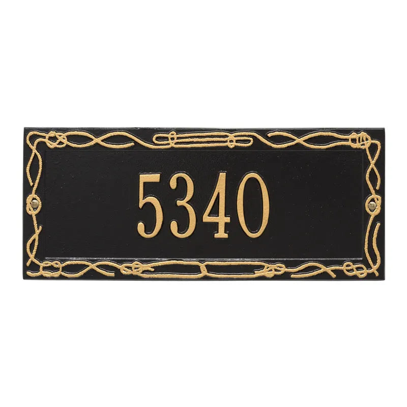 Whitehall Products Personalized Sailors Knot Wall Plaque One Line Black/gold