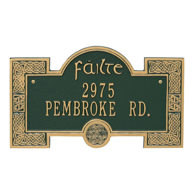 Whitehall Products Failte Plaque Two Lines Antique Copper