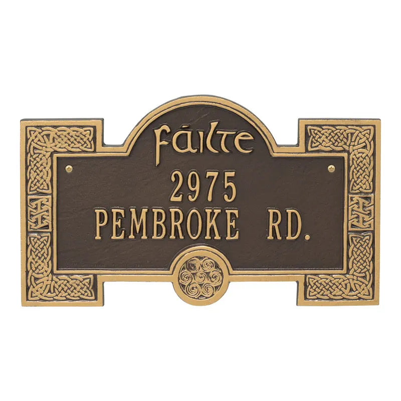 Whitehall Products Celtic Cornerstone Plaque Two Lines Antique Copper