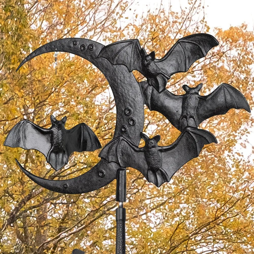 Halloween Bat Rooftop Weathervane - Black