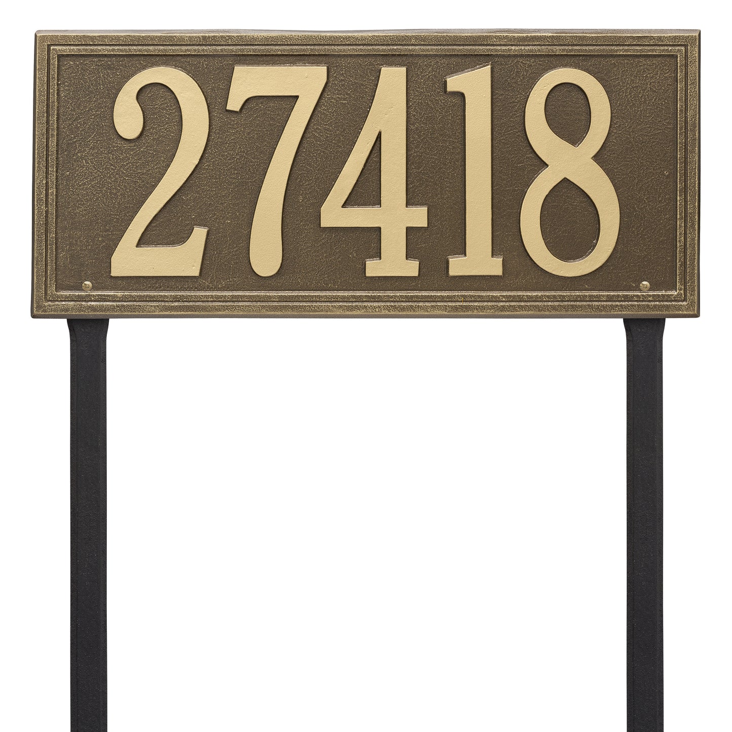 Double Line Estate Lawn Address Plaque - One Line