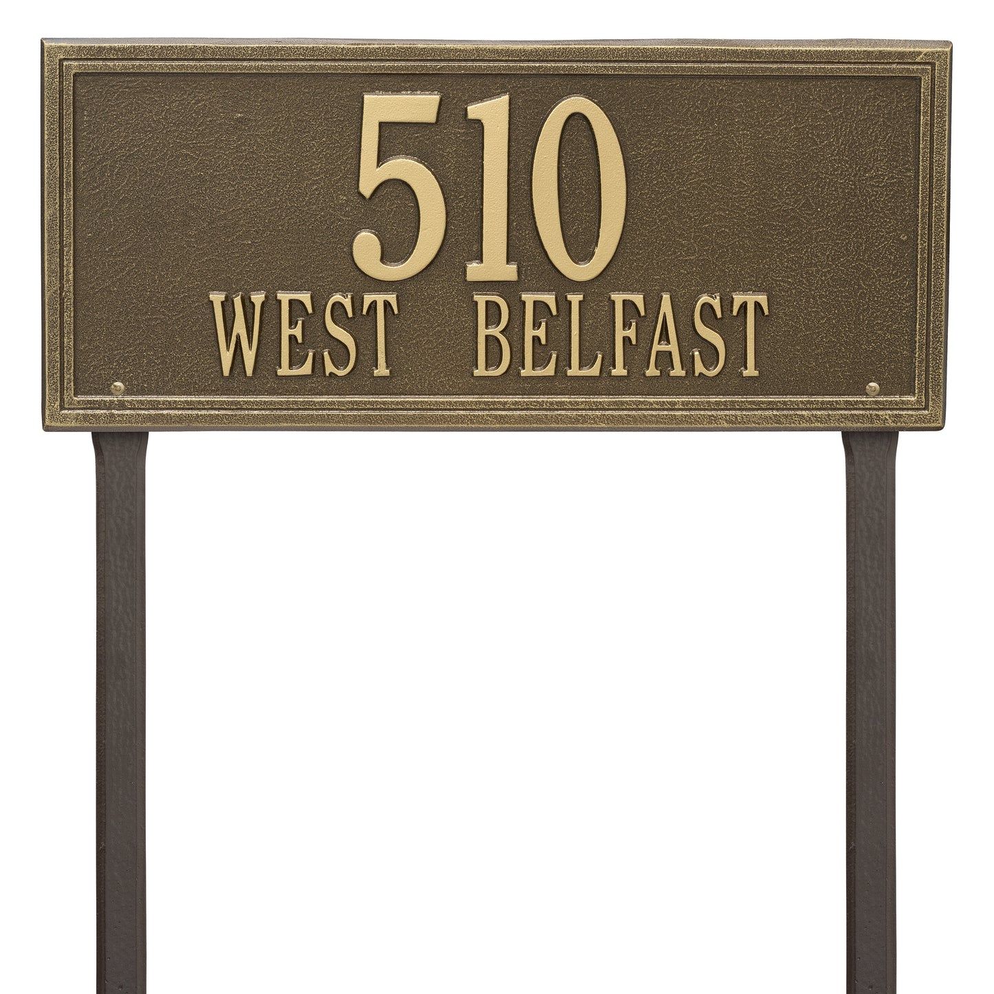 Double Line Estate Lawn Address Plaque - Two Line