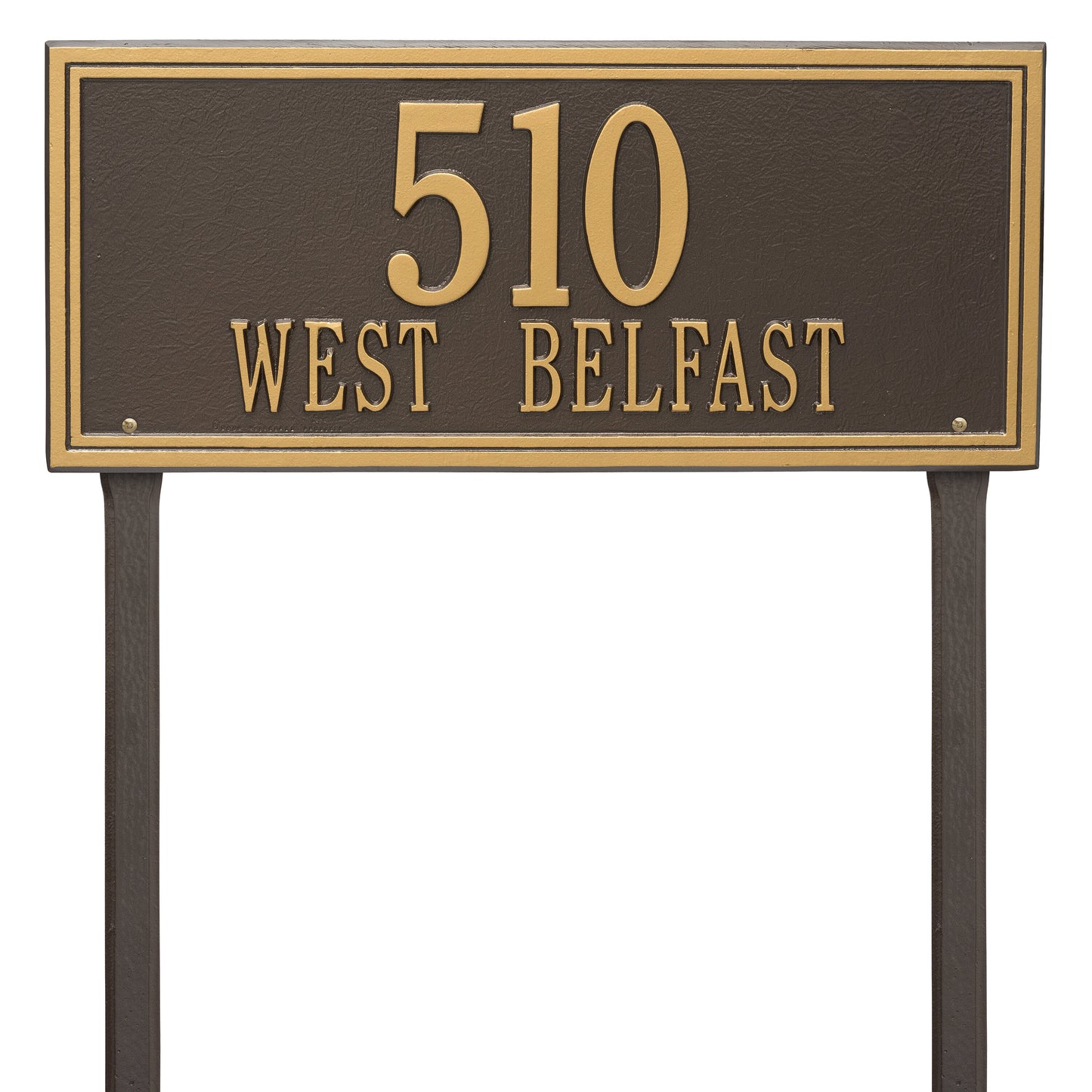 Double Line Estate Lawn Address Plaque - Two Line