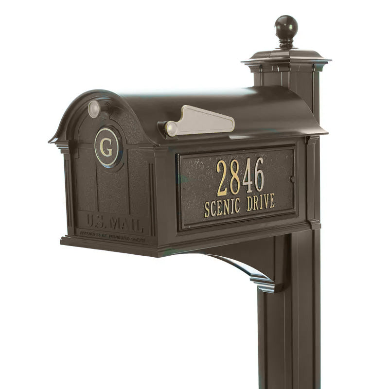 Whitehall Products Balmoral Mailbox With Post Bronze