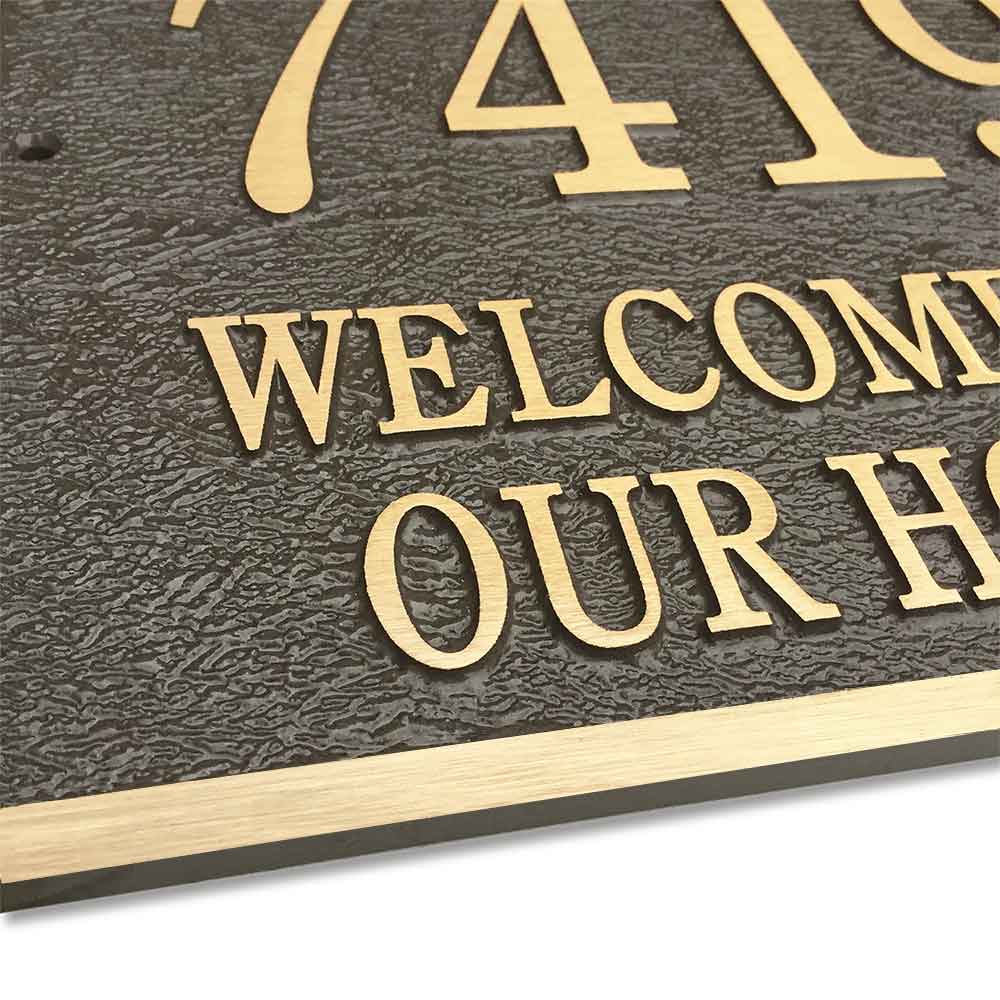 Cast Bronze Square Wall Address Plaque