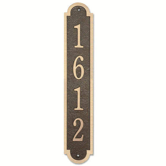 Cast Bronze Vertical Wall Address Plaque