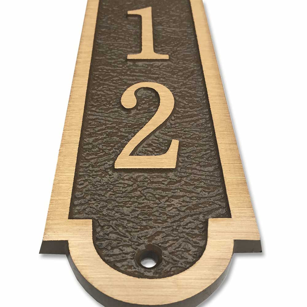 Cast Bronze Vertical Wall Address Plaque
