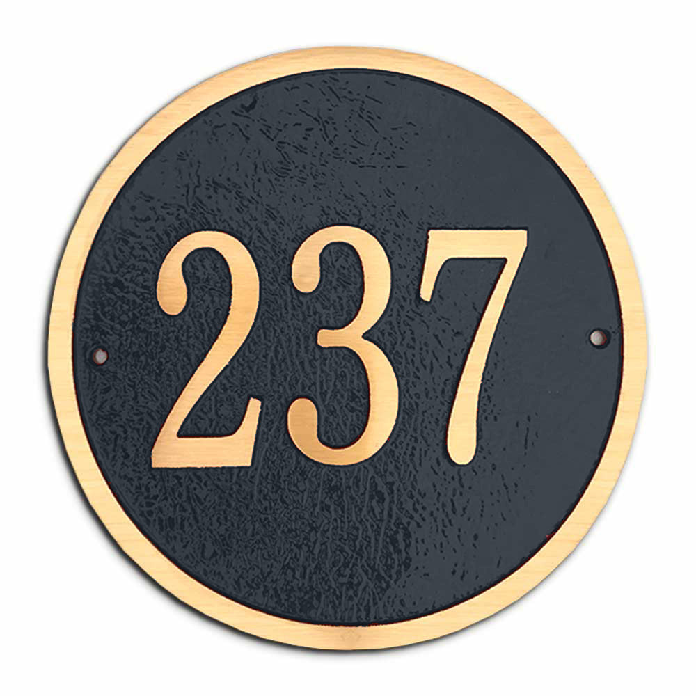 Cast Bronze Round Wall Address Plaque