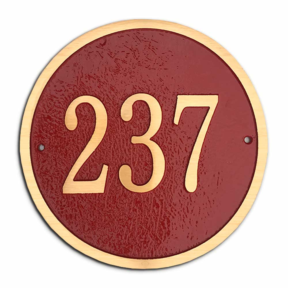 Cast Bronze Round Wall Address Plaque