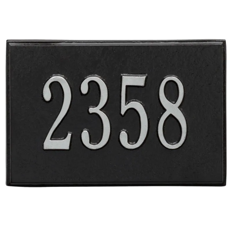Whitehall Products Wall Mailbox Plaque Color Black Silver