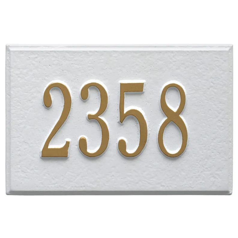 Whitehall Products Wall Mailbox Plaque Color White/Gold