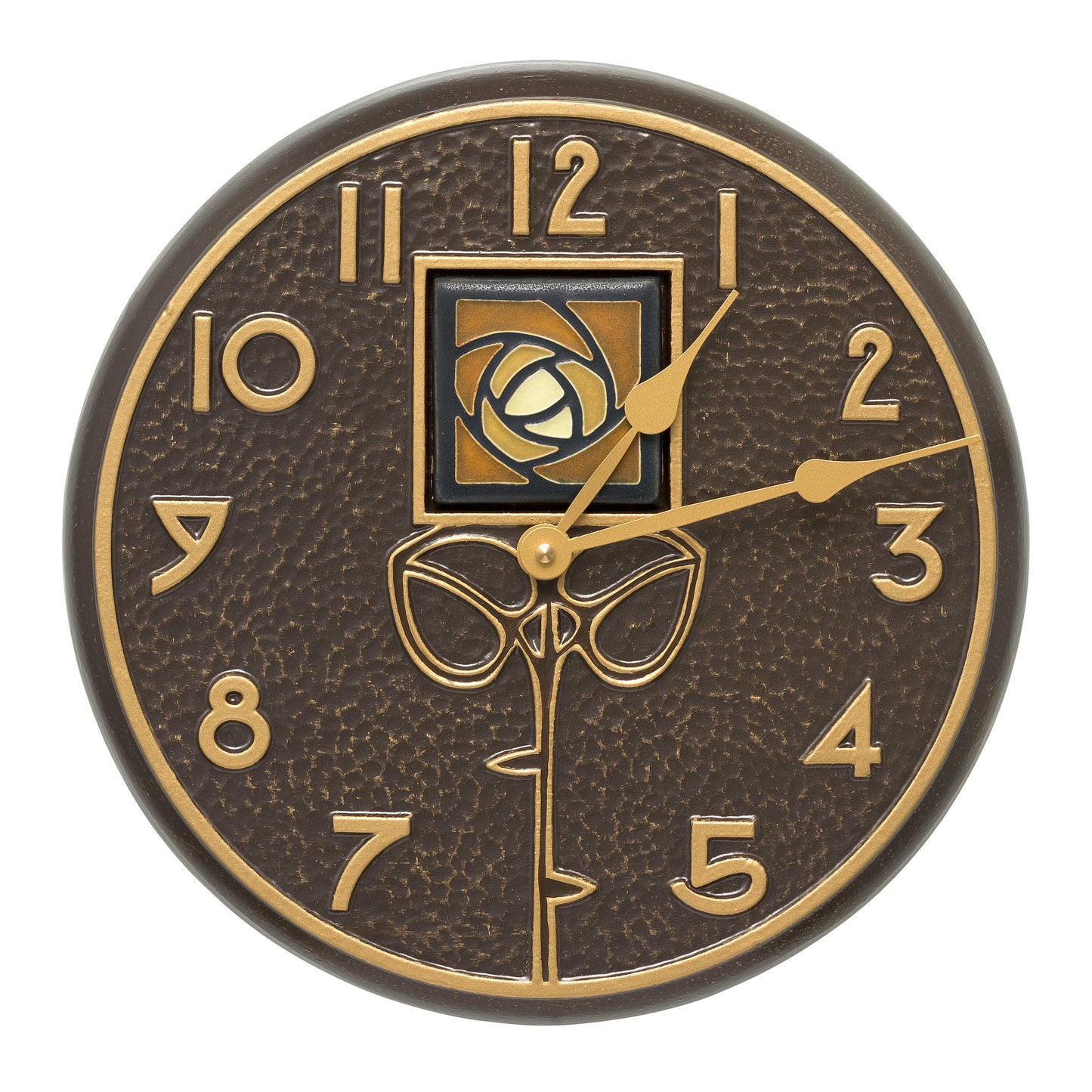 Whitehall Products Amber Dard Hunter Rose 12 Wall Clock French Bronze