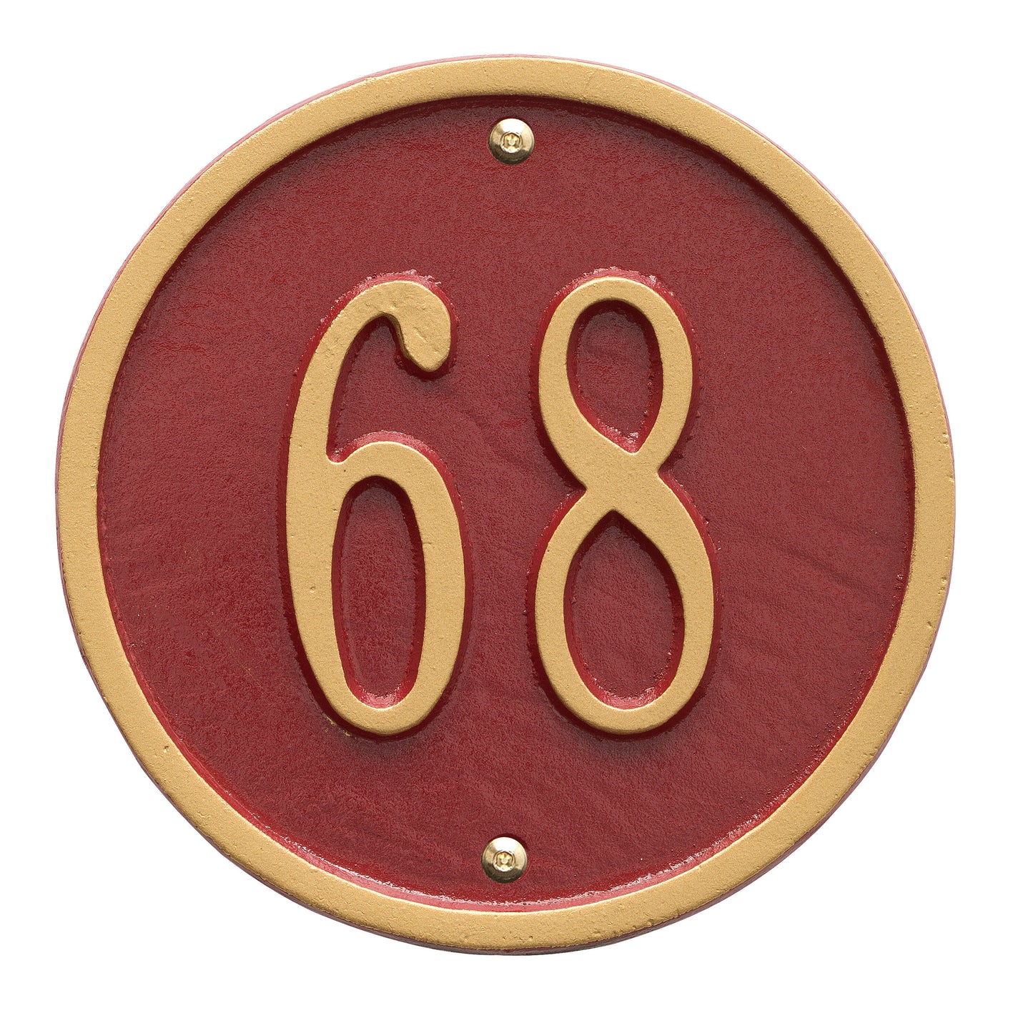 Whitehall Products Round 6 Diameter Wall Plaque One Line White/gold
