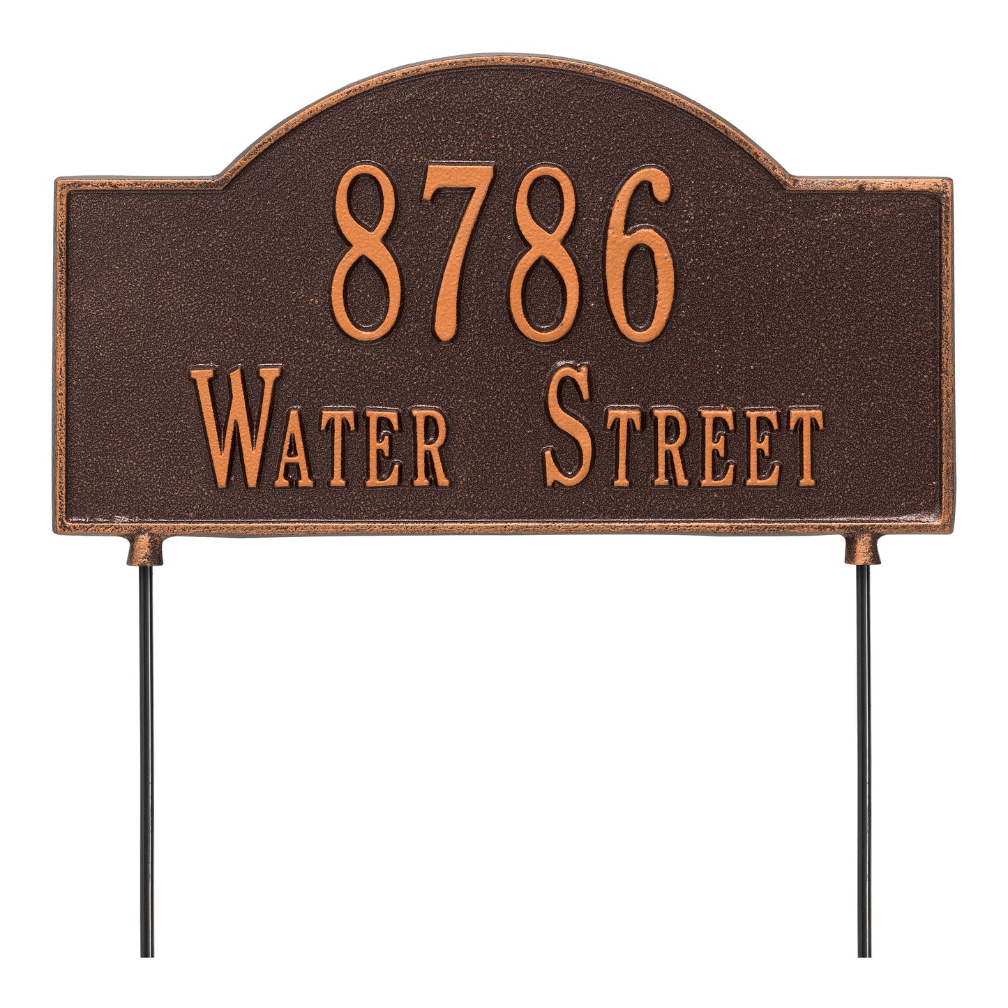 Whitehall Products Personalized 2 Sided Arch Standard Lawn Plaque Two Line Black/gold