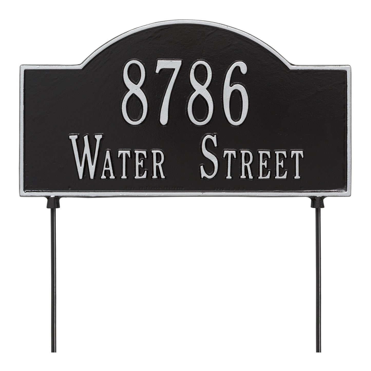 Whitehall Products Personalized 2 Sided Arch Standard Lawn Plaque Two Line Black/white