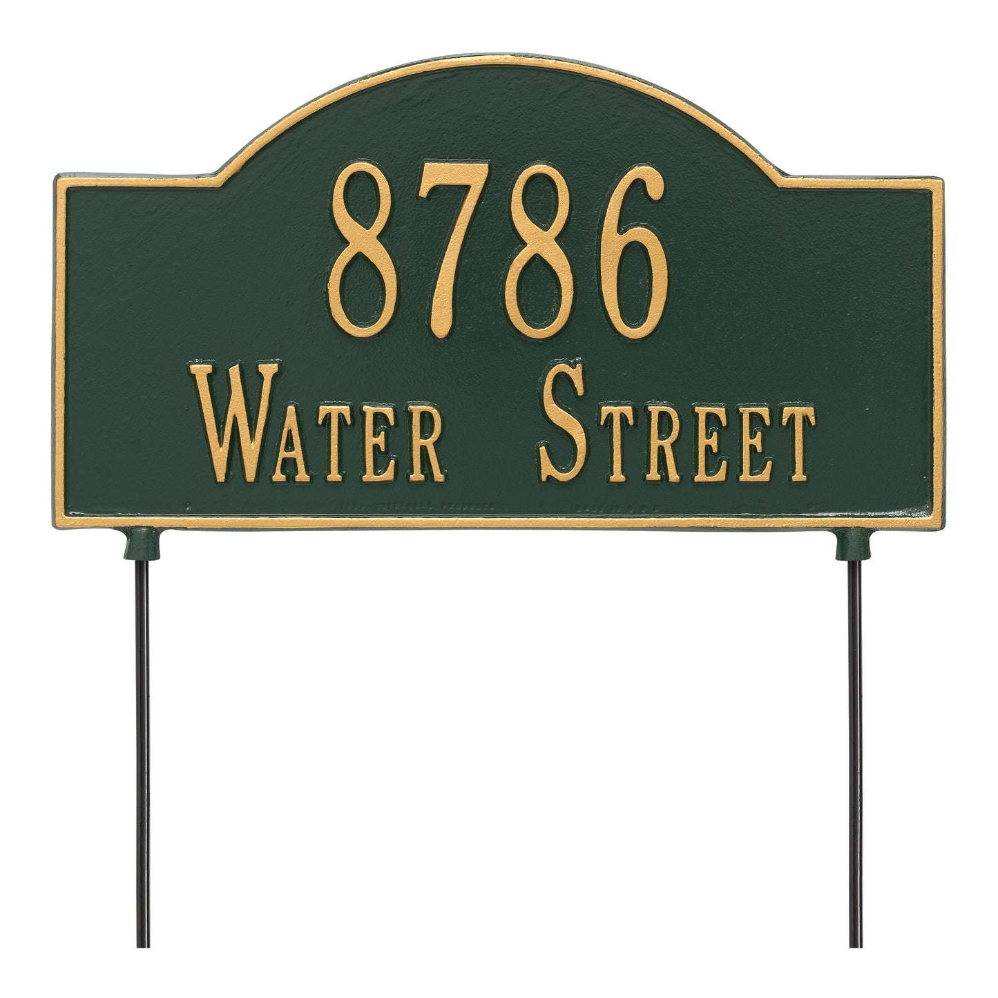 Whitehall Products Personalized 2 Sided Arch Standard Lawn Plaque Two Line Oil Rubbed Bronze