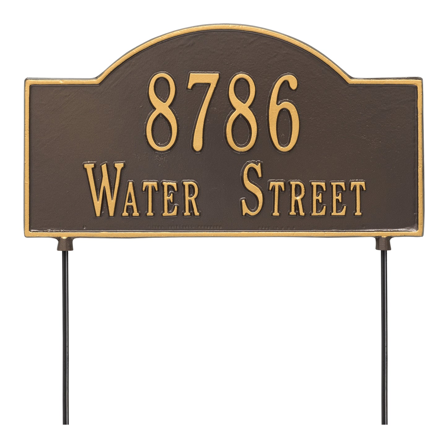 Whitehall Products Personalized 2 Sided Arch Standard Lawn Plaque Two Line Pewter/silver