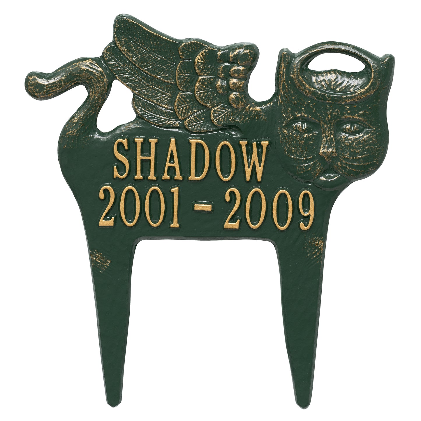Whitehall Products Guardian Angel Pet Cat Memorial Lawn Plaque Two Lines