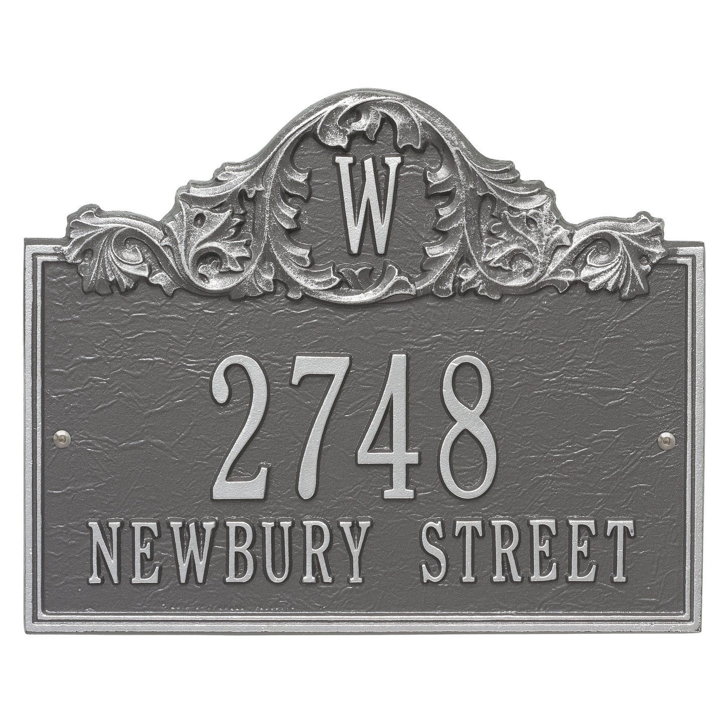 Whitehall Products Personalized Acanthus Monogram Wall Plaque Three Line Antique Brass