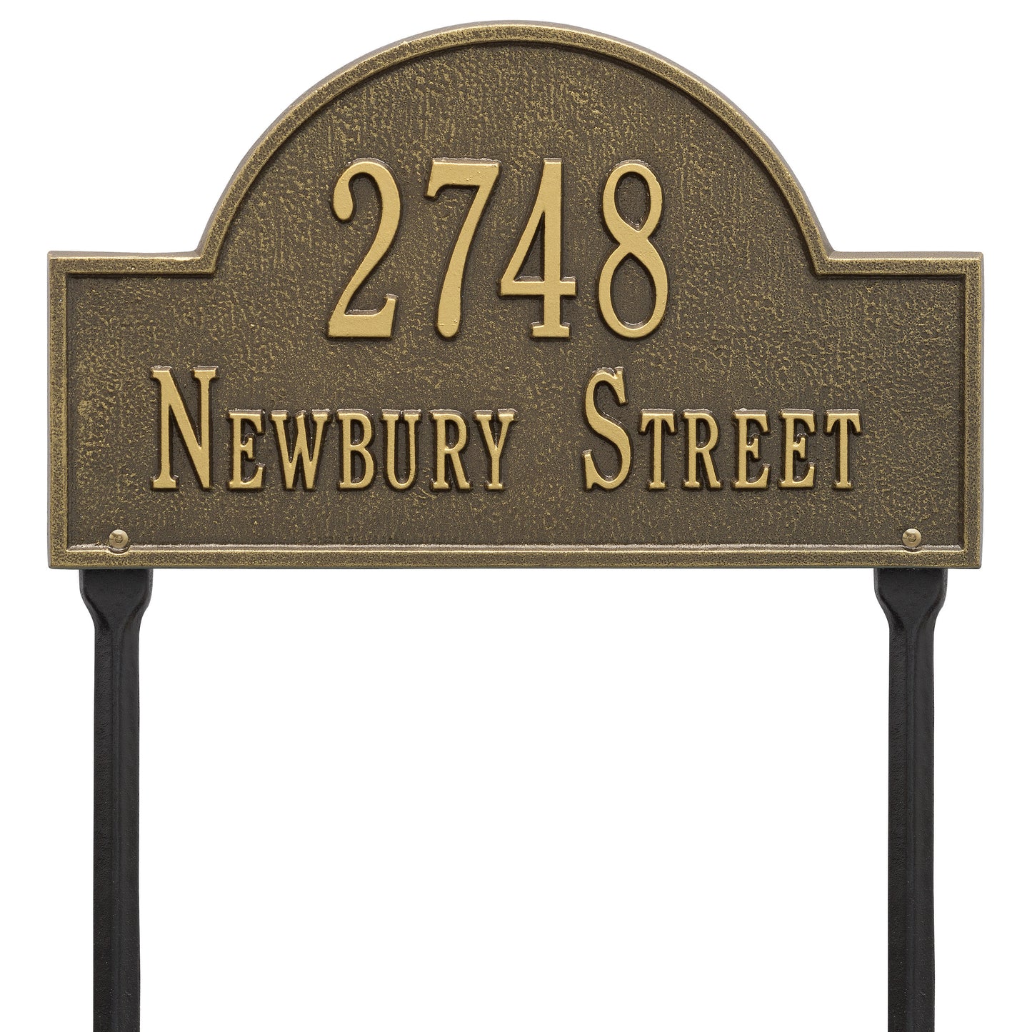 Whitehall Products Arch Marker Standard Lawn Plaque Two Line Black/silver