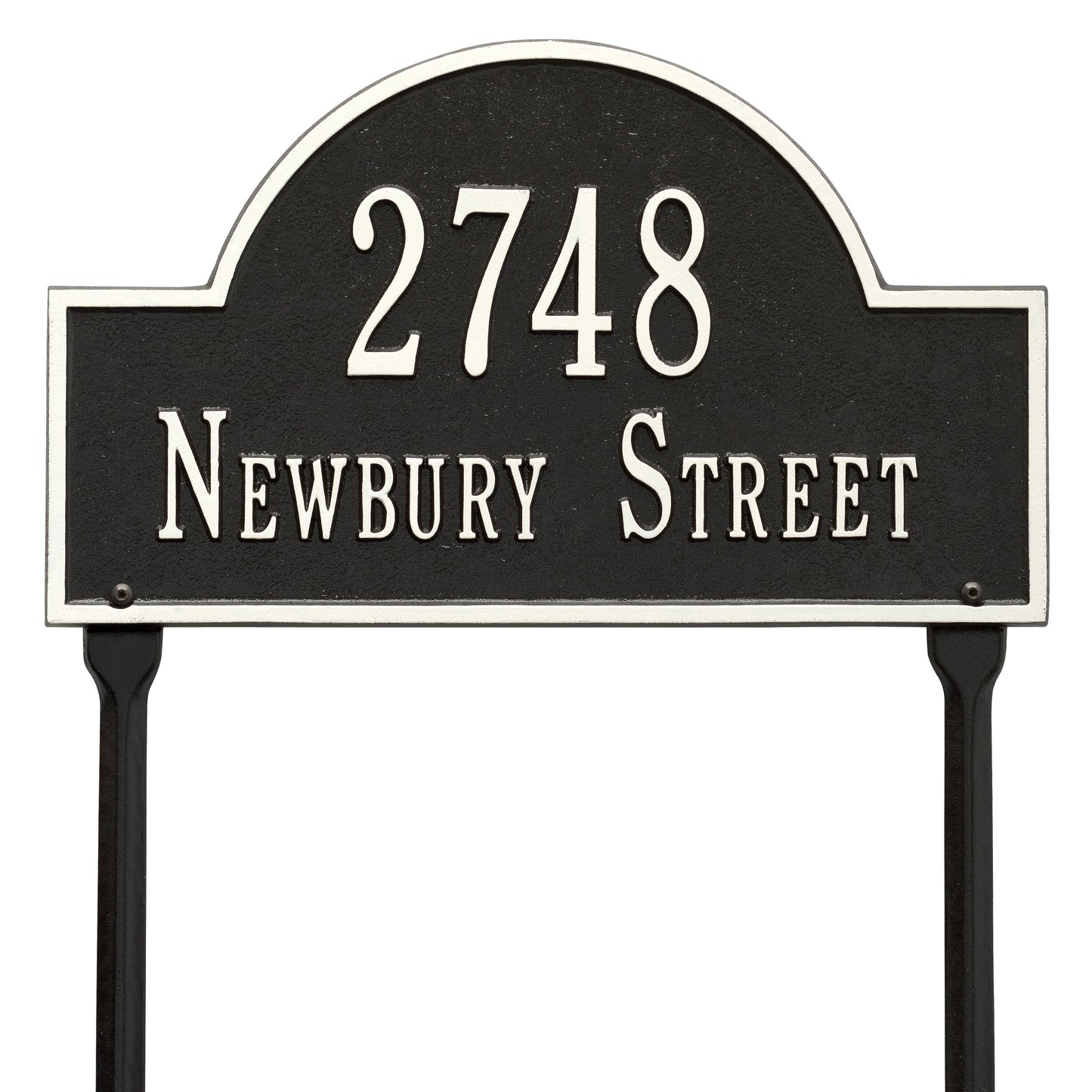 Whitehall Products Arch Marker Standard Lawn Plaque Two Line White/gold