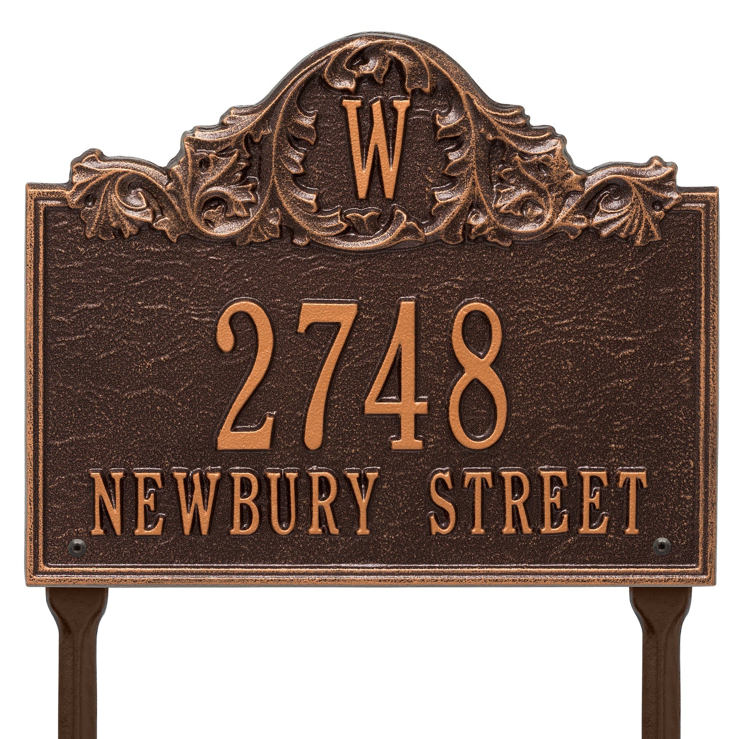 Whitehall Products Personalized Acanthus Monogram Lawn Plaque Three Line Black/gold