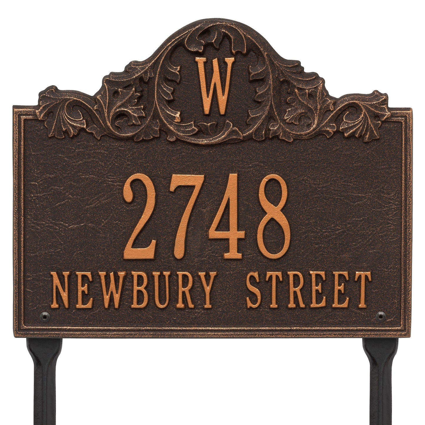Whitehall Products Personalized Acanthus Monogram Lawn Plaque Three Line Bronze/gold