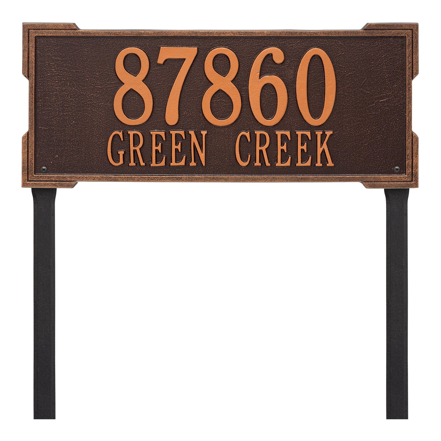 Whitehall Products Personalized Roanoke Estate Lawn Plaque Two Line Black/gold