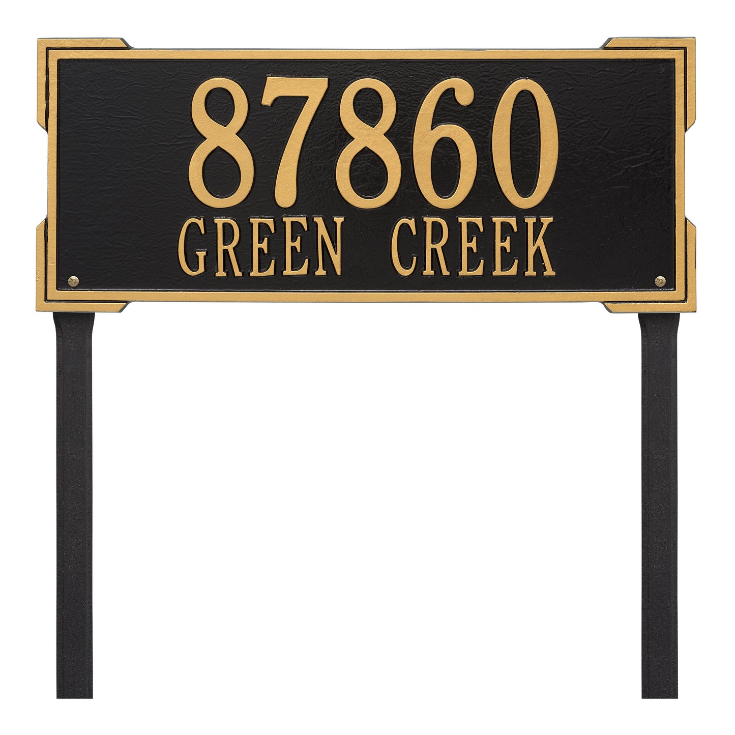 Whitehall Products Personalized Roanoke Estate Lawn Plaque Two Line Black/silver