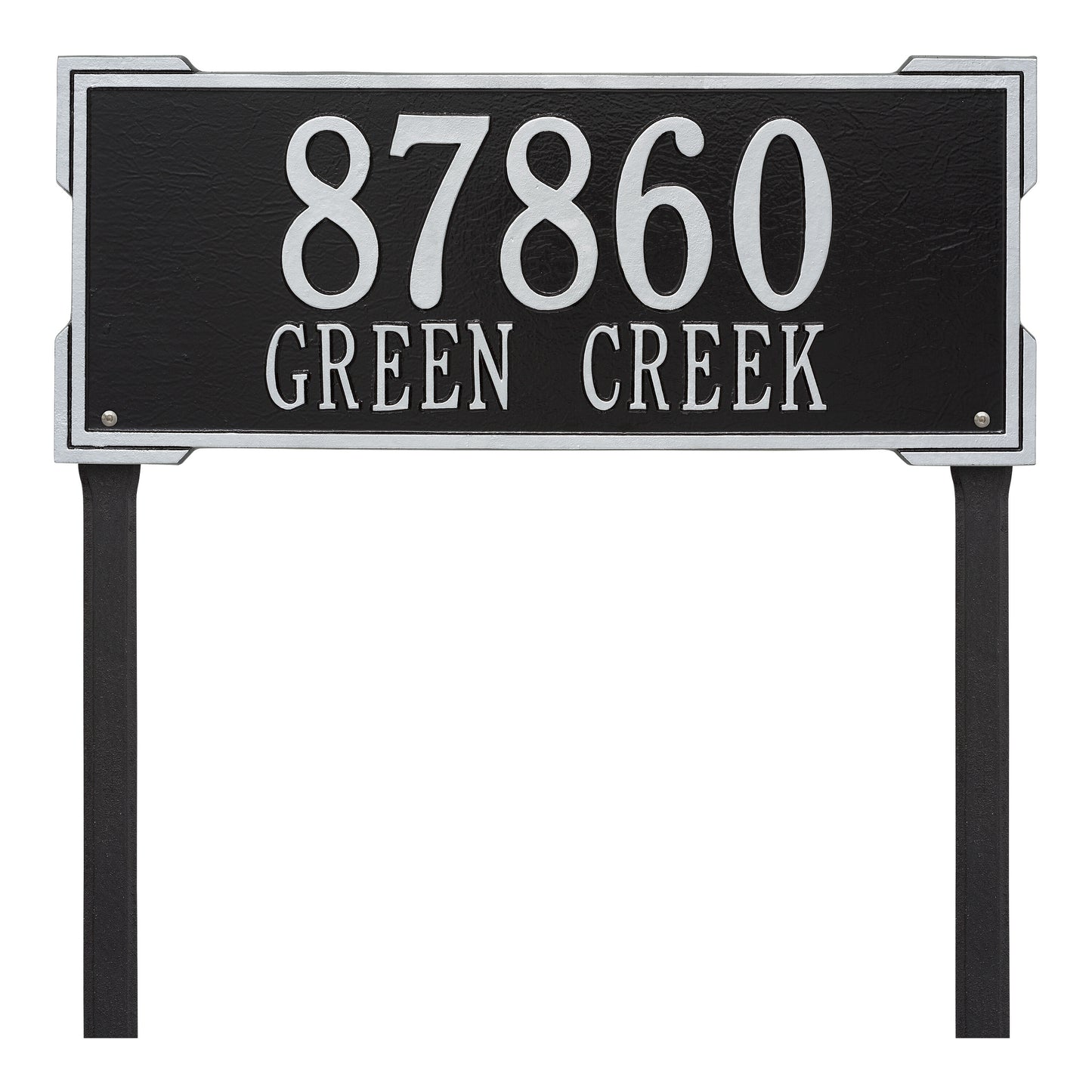 Whitehall Products Personalized Roanoke Estate Lawn Plaque Two Line Black/white