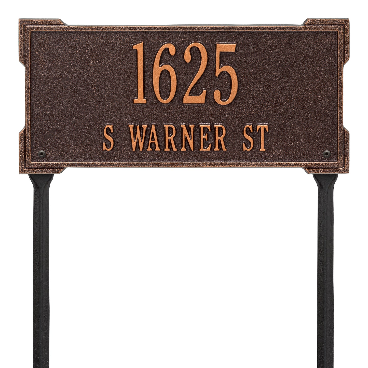 Whitehall Products Personalized Roanoke Standard Lawn Plaque Two Lines Black/gold