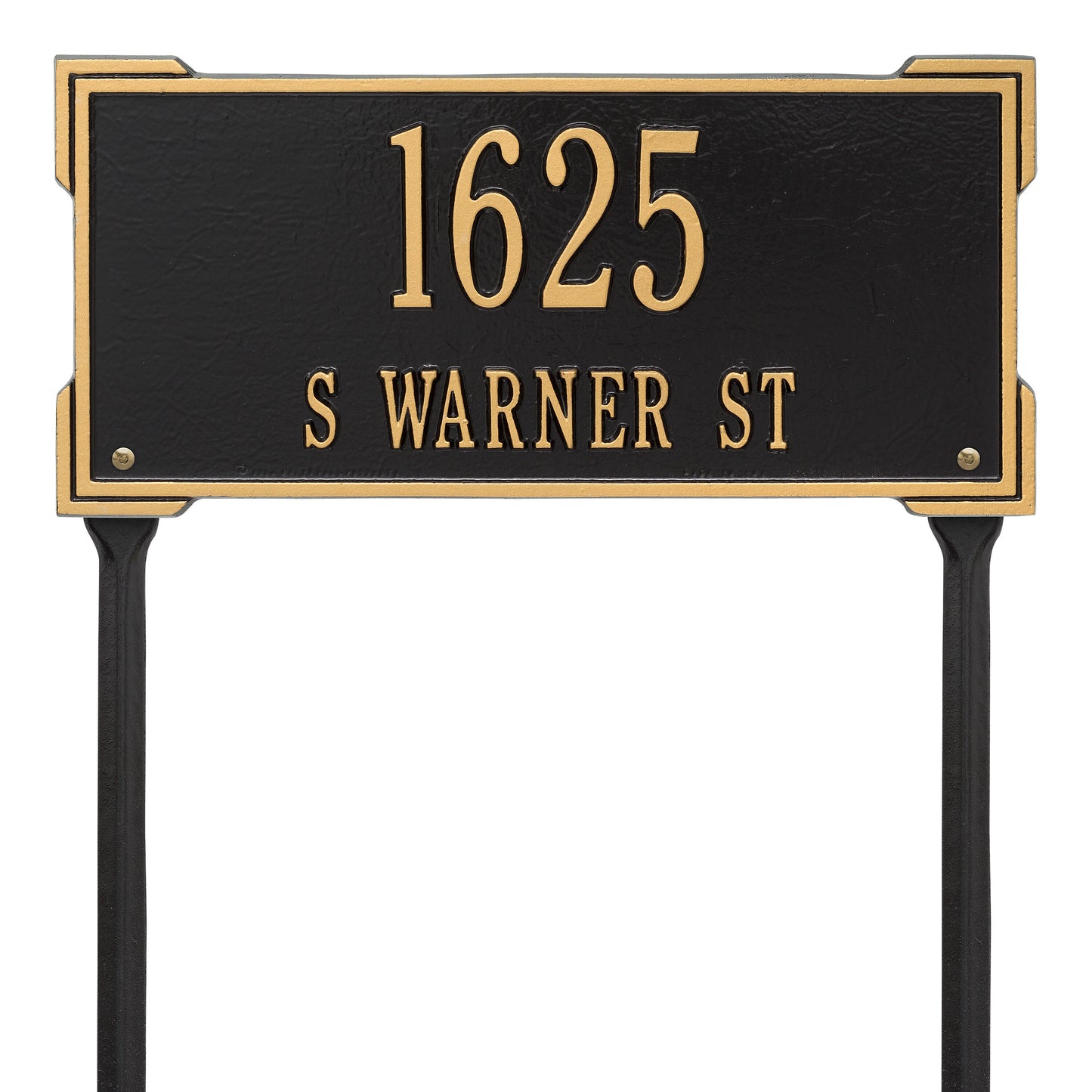 Whitehall Products Personalized Roanoke Standard Lawn Plaque Two Lines Black/silver