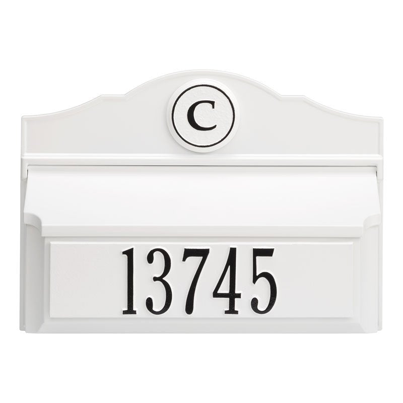 Whitehall Products Colonial Wall Mailbox Package 1 White/gold