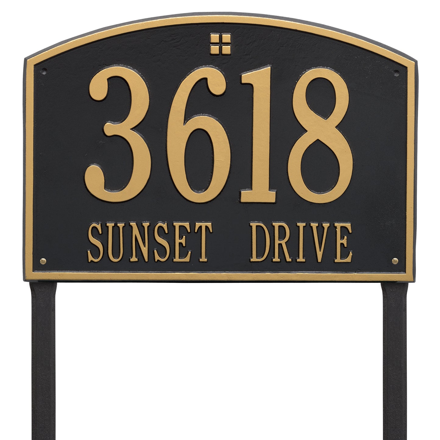 Whitehall Products Cape Charles Estate Lawn Plaque Two Line Black/silver