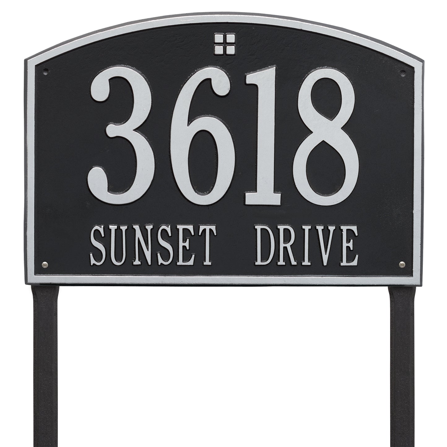 Whitehall Products Cape Charles Estate Lawn Plaque Two Line Black/white