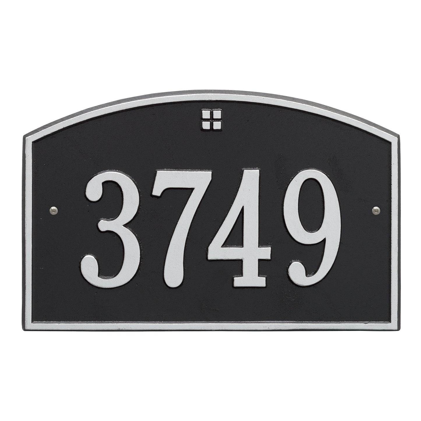 Whitehall Products Cape Charles Standard Wall Plaque One Line Black/white