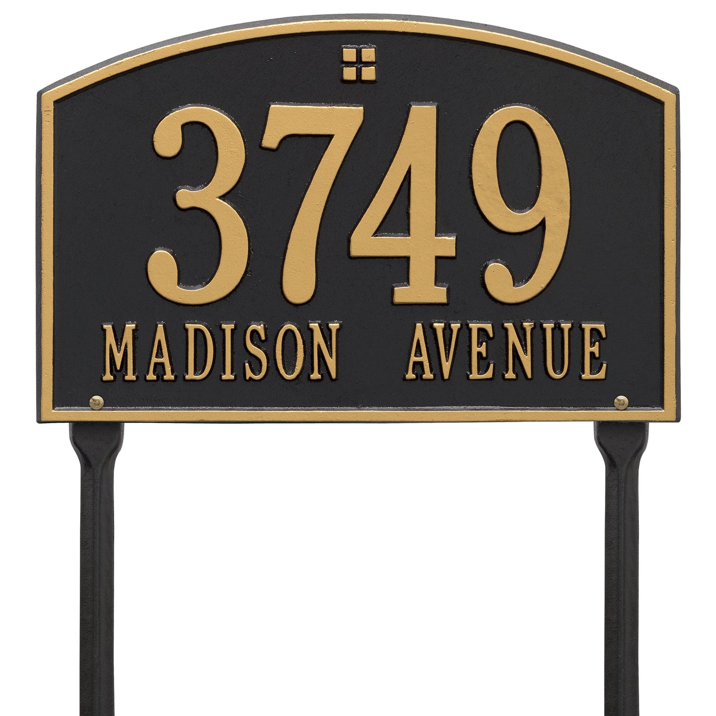 Whitehall Products Cape Charles Standard Lawn Plaque Two Line Black/silver