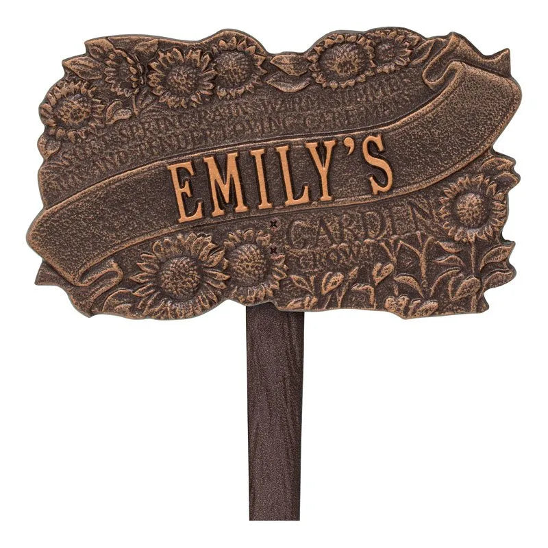 Whitehall Products Tlc Garden Personalized Lawn Plaque One Line Black/gold