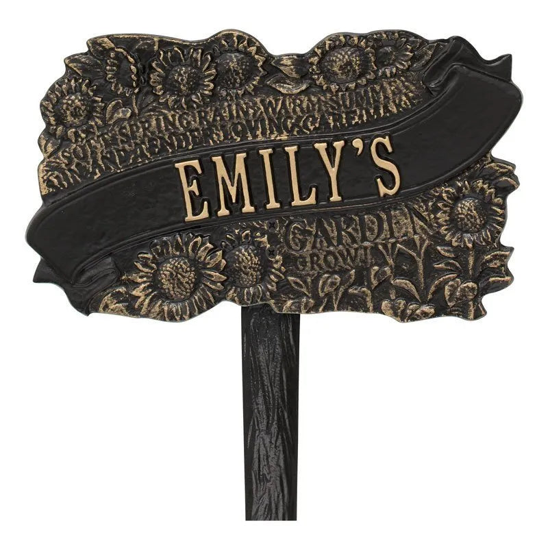 Whitehall Products Tlc Garden Personalized Lawn Plaque One Line Green/gold