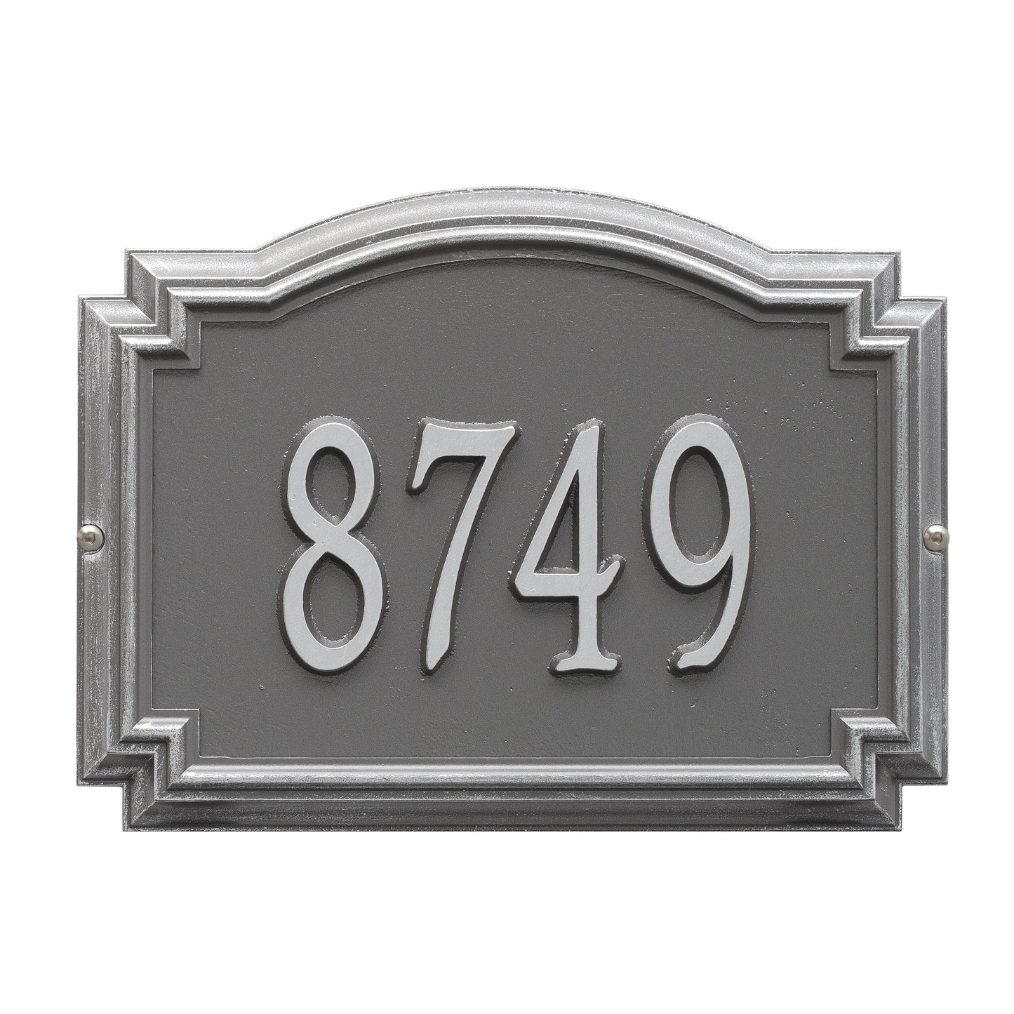 Whitehall Products Williamsburg Standard Wall Plaque One Line Black/silver